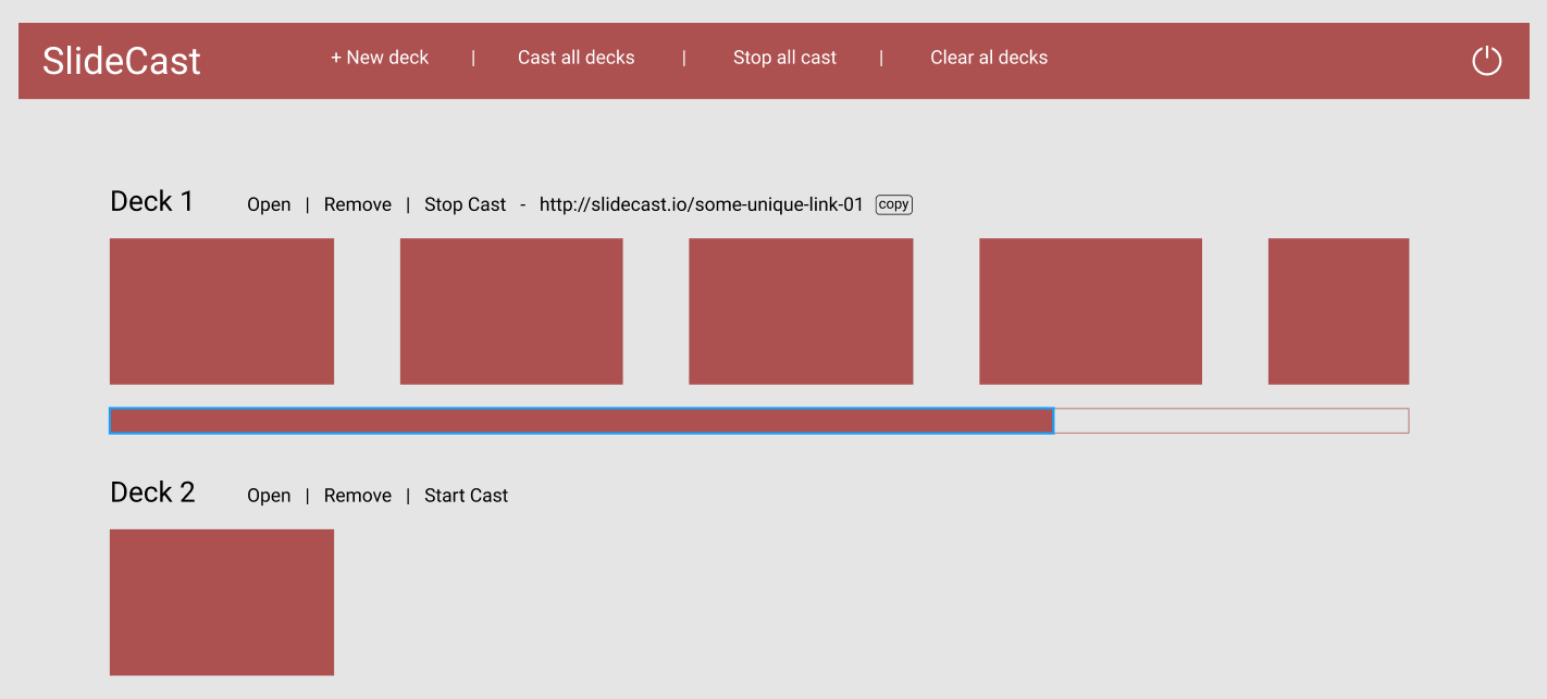 SlideCast home page mockup